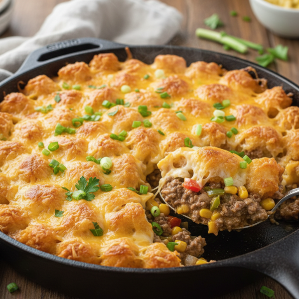 Cheesy Tater Tot Beef Casserole recipe