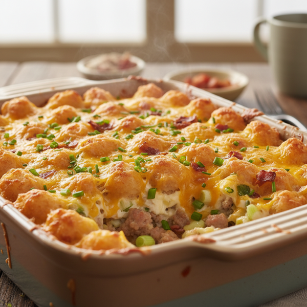 Cheesy Tater Tot Breakfast Casserole recipe
