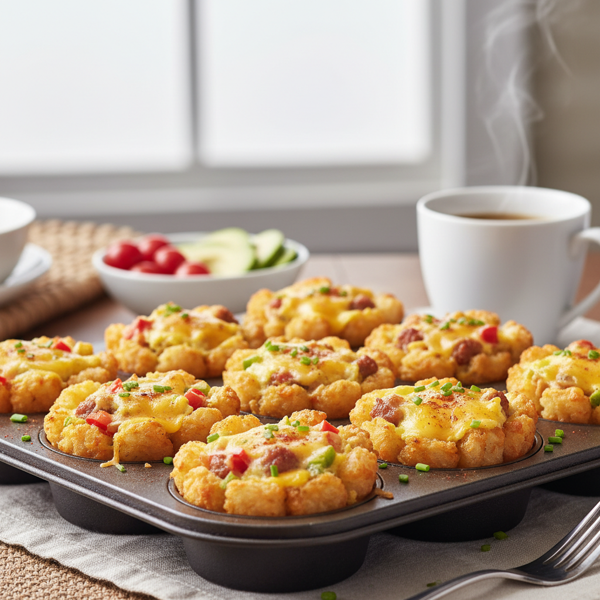 Cheesy Tater Tot Breakfast Cups recipe