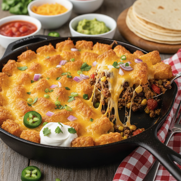 Cheesy Tater Tot Taco Casserole recipe