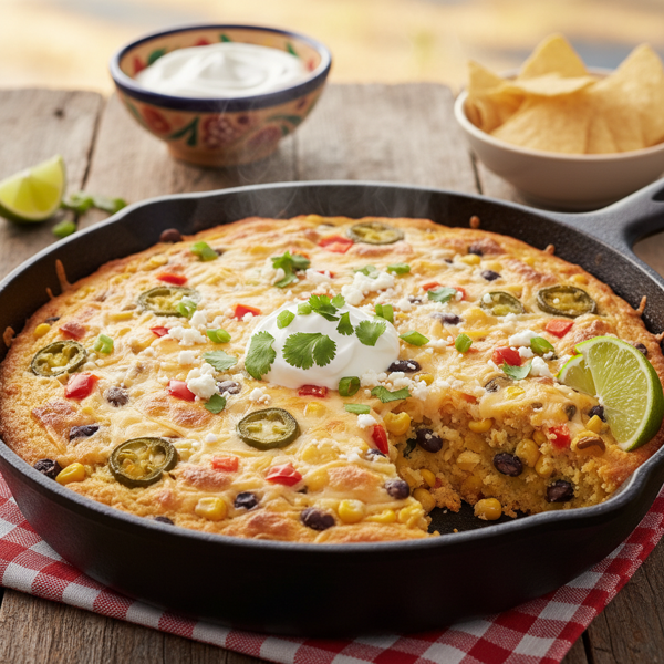 Cheesy Tex-Mex Cornbread Delight recipe