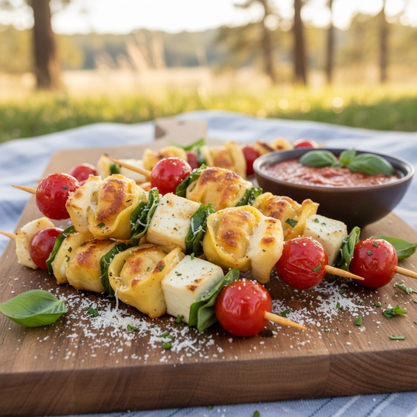 Cheesy Tortellini Fun Skewers recipe