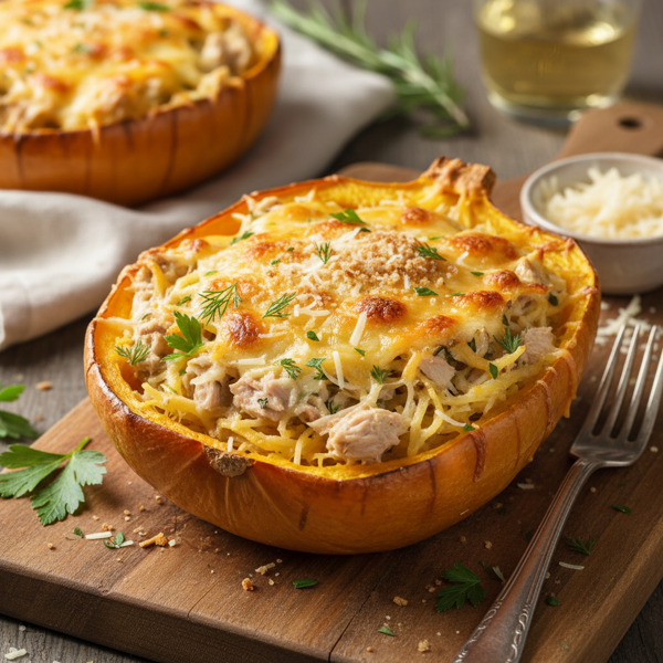 Cheesy Tuna Casserole with Spaghetti Squash recipe