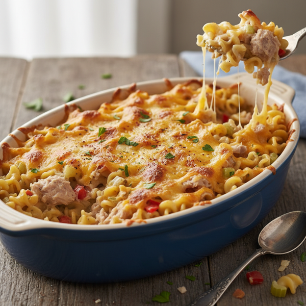 Cheesy Tuna Noodle Delight recipe
