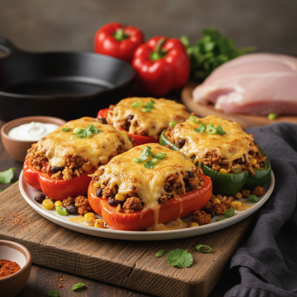 Cheesy Turkey-Stuffed Bell Peppers recipe
