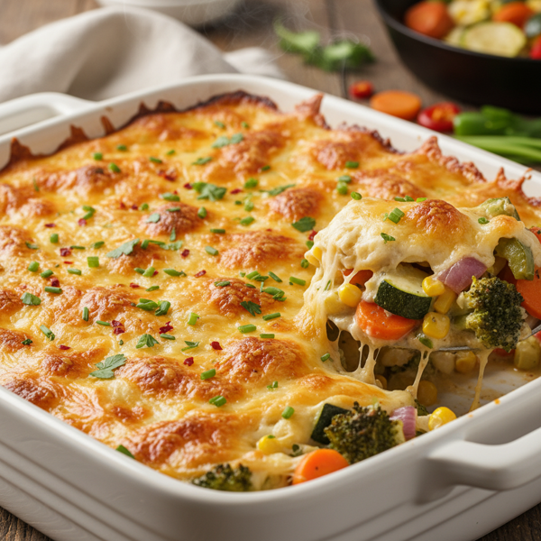 Cheesy Vegetable Casserole Delight recipe