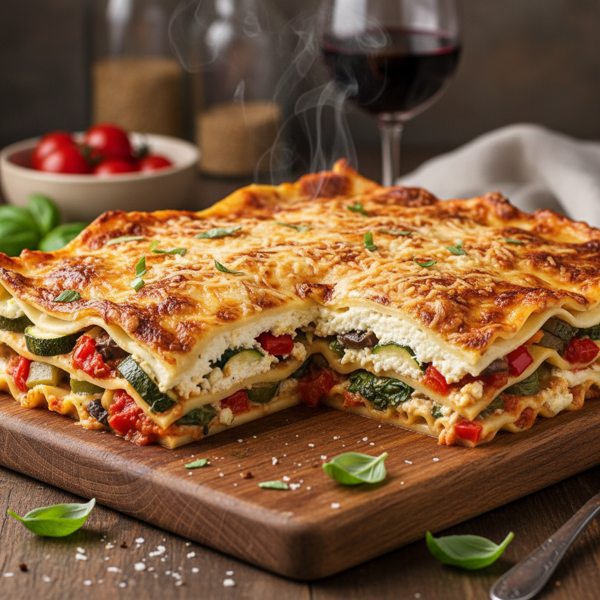 Cheesy Vegetable Delight Lasagna recipe