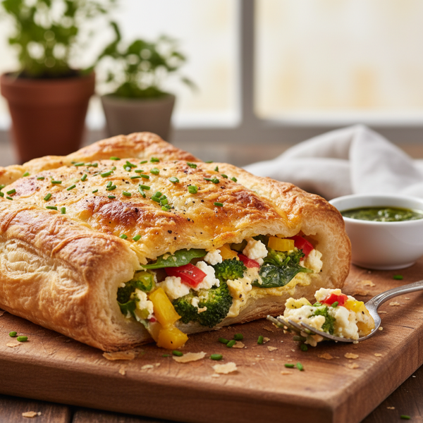 Cheesy Vegetable Egg Puff Bake recipe