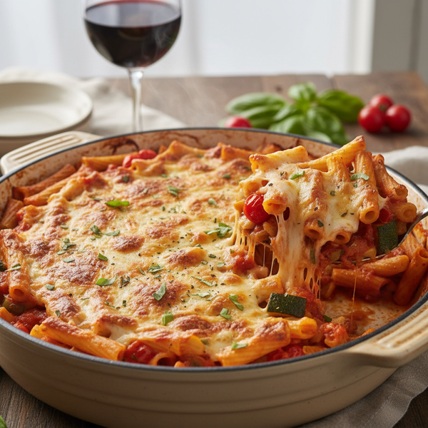 Cheesy Vegetarian Baked Ziti recipe