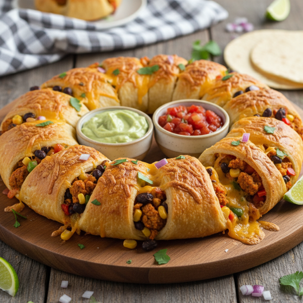 Cheesy Vegetarian Taco Ring Delight recipe