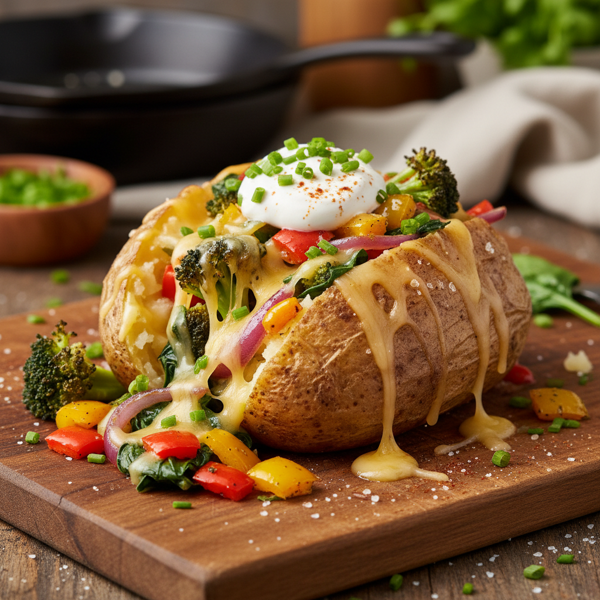 Cheesy Veggie-Loaded Idaho Potato Delight recipe