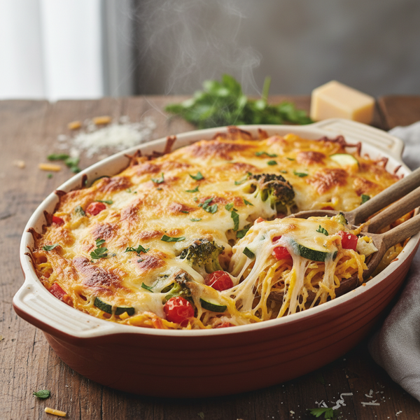 Cheesy Veggie Spaghetti Squash Bake recipe