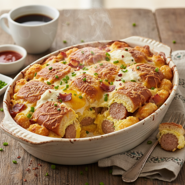 Cheesy White Castle Breakfast Bake recipe