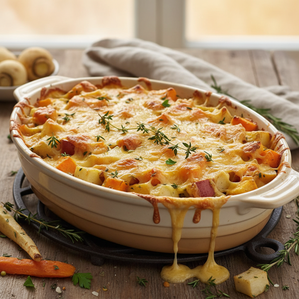 Cheesy Winter Root Vegetable Casserole recipe