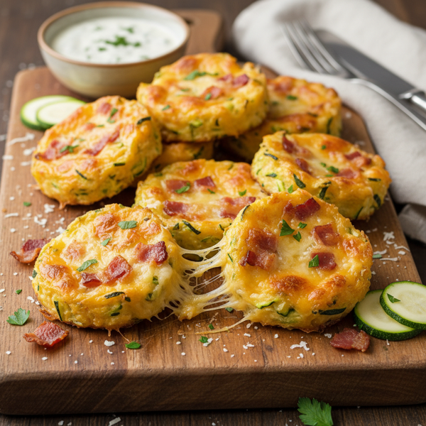 Cheesy Zucchini Bacon Bites recipe