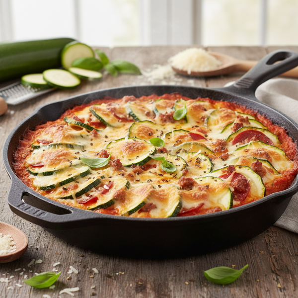 Cheesy Zucchini Pizza Bake recipe