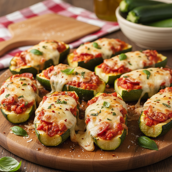 Cheesy Zucchini Pizza Boats recipe