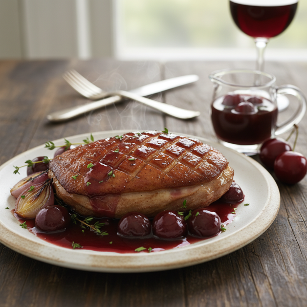 Cherry-Port Glazed Duck Breast recipe