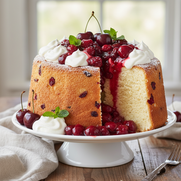 Cherry Bliss Angel Food Cake recipe