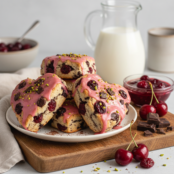 Cherry Chocolate Heart Scones recipe