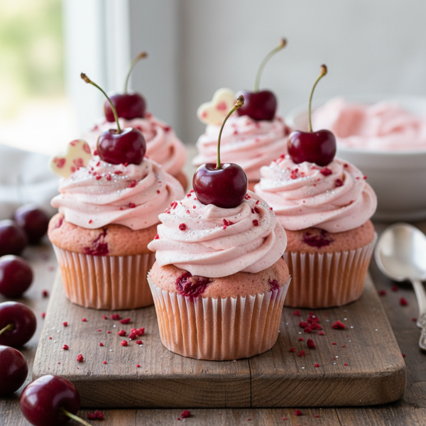 Cherry Delight Pink Cupcakes recipe