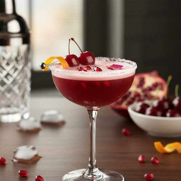 Cherry Pomegranate Bliss Martini recipe