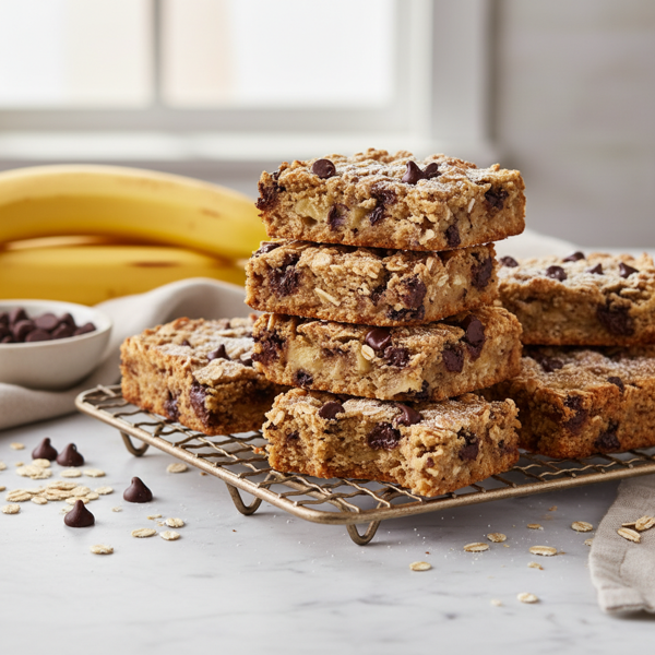 Chewy Banana Oatmeal Chocolate Chip Delight Bars recipe