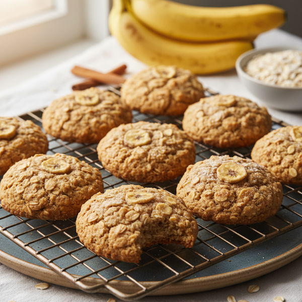Chewy Banana Oatmeal Cookies recipe