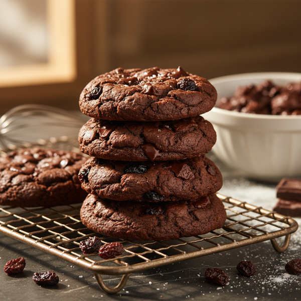 Chewy Dark Chocolate Raisin Cookies recipe