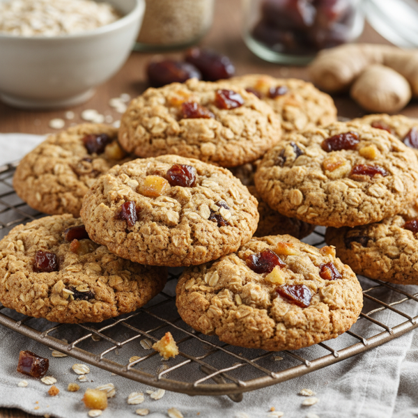 Chewy Date and Ginger Oatmeal Cookies recipe
