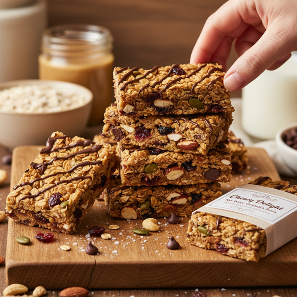 Chewy Delight No-Bake Granola Bars recipe