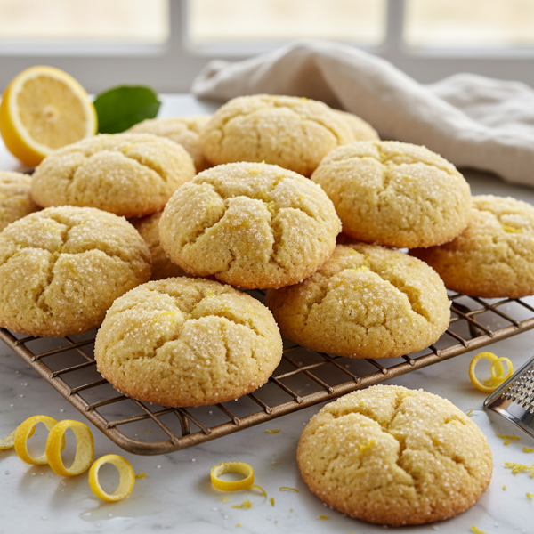 Chewy Lemon Zest Sugar Cookies recipe
