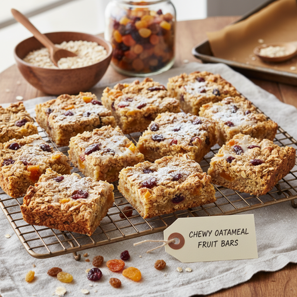 Chewy Oatmeal Fruit Bars recipe