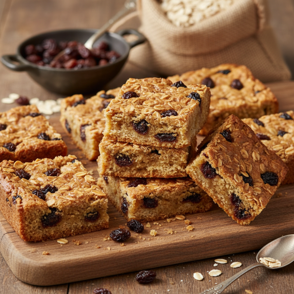 Chewy Oatmeal Raisin Blondies recipe