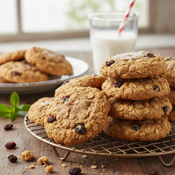 Chewy Oatmeal Raisin Cake Cookies recipe