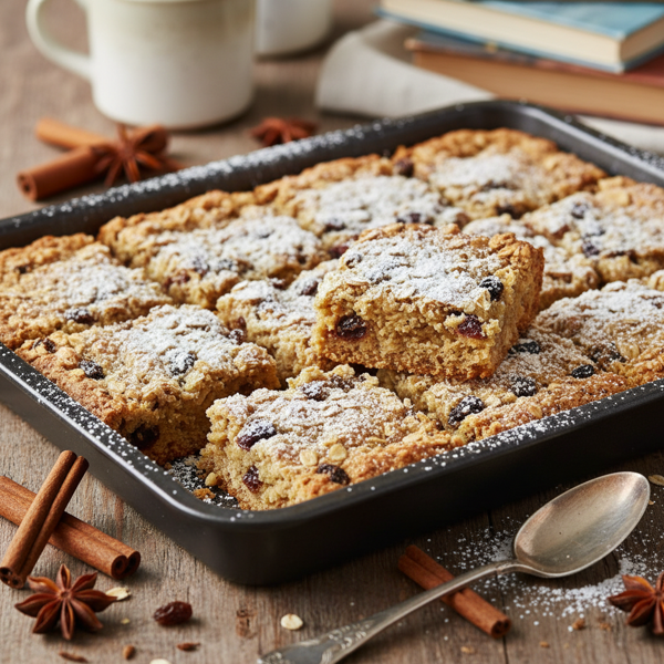 Chewy Oatmeal Raisin Spice Cookie Bars recipe