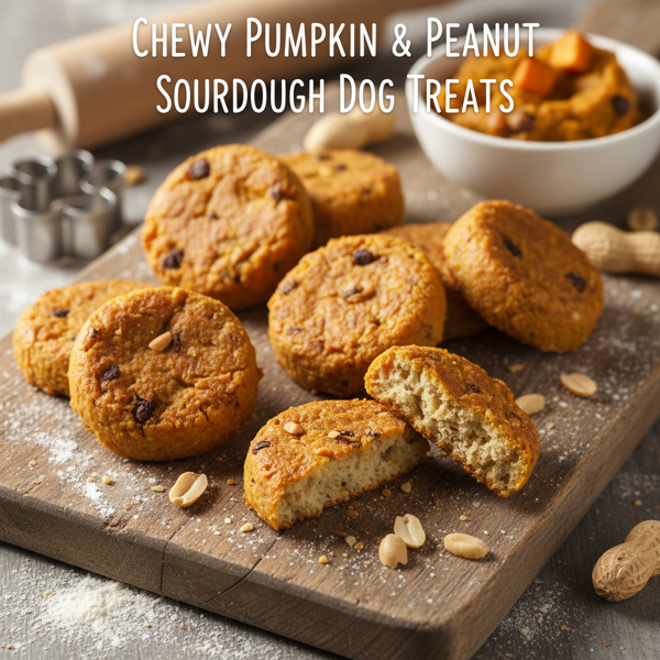 Chewy Pumpkin & Peanut Sourdough Dog Treats recipe