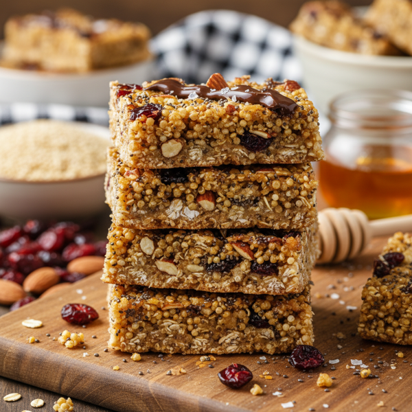 Chewy Quinoa Granola Energy Bars recipe