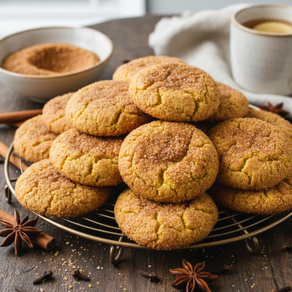 Chewy Spiced Cornmeal Snickerdoodle Cookies recipe