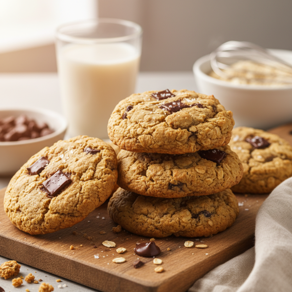 Chewy Vegan Chocolate Chip Oatmeal Cookies recipe