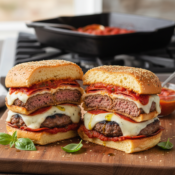 Chicago-Style Grilled Pizza Burgers recipe