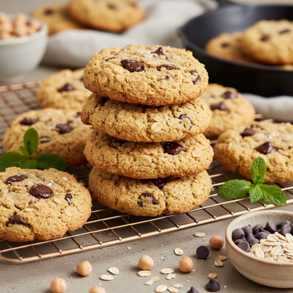 Chickpea-Infused Chocolate Chip Oatmeal Cookies recipe