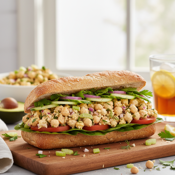 Chickpea Delight Vegan Salad Sandwich recipe
