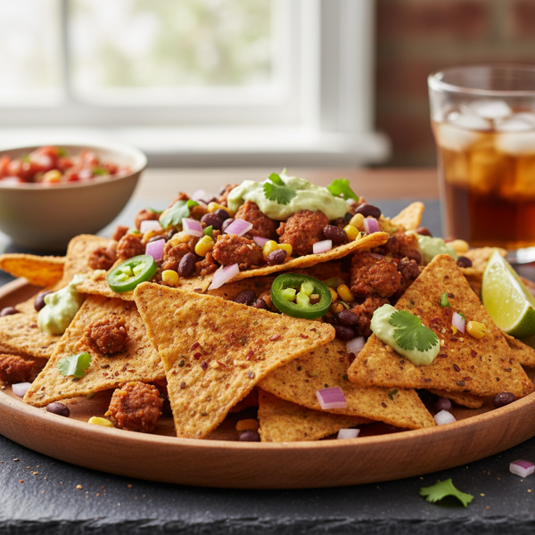 Chickpea Flour Nacho Chips with Spiced Toppings recipe