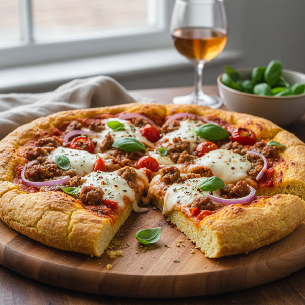 Chickpea Flour Pizza Delight recipe