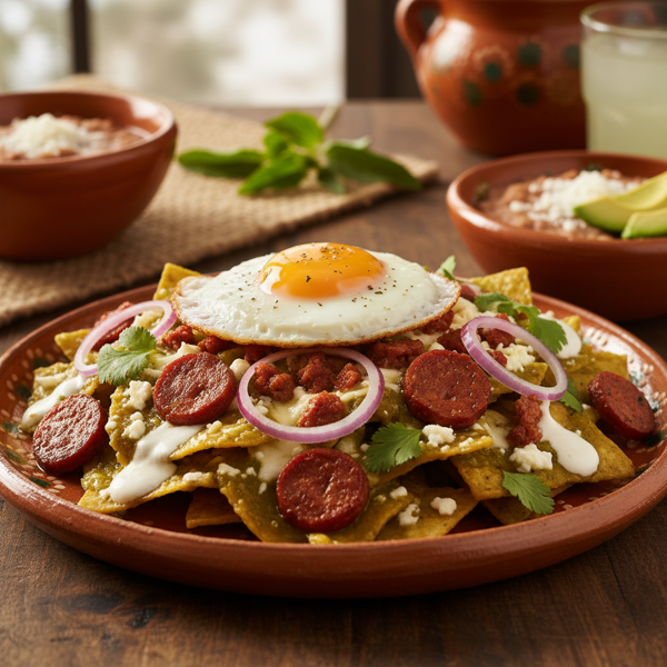 Chilaquiles Verdes with Chorizo recipe