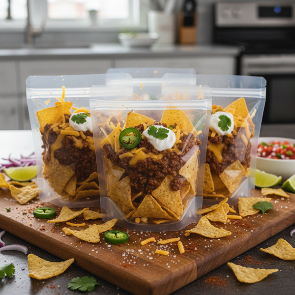 Chili-Stuffed Nacho Bags recipe