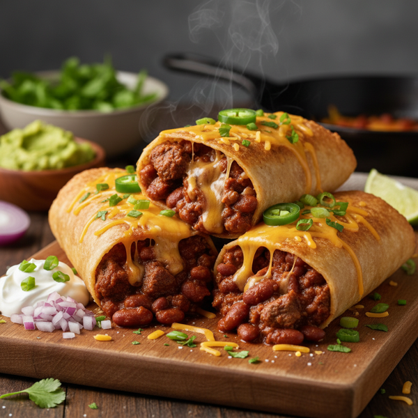 Chili Cheese Delight Burritos recipe