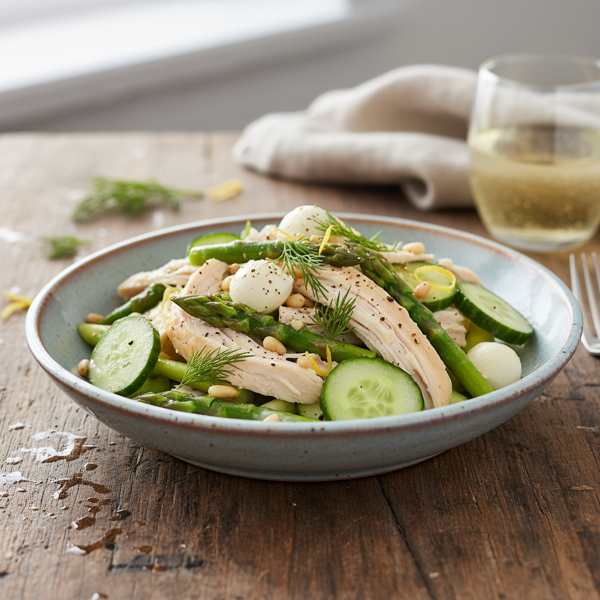 Chilled Asparagus and Chicken Salad Delight recipe
