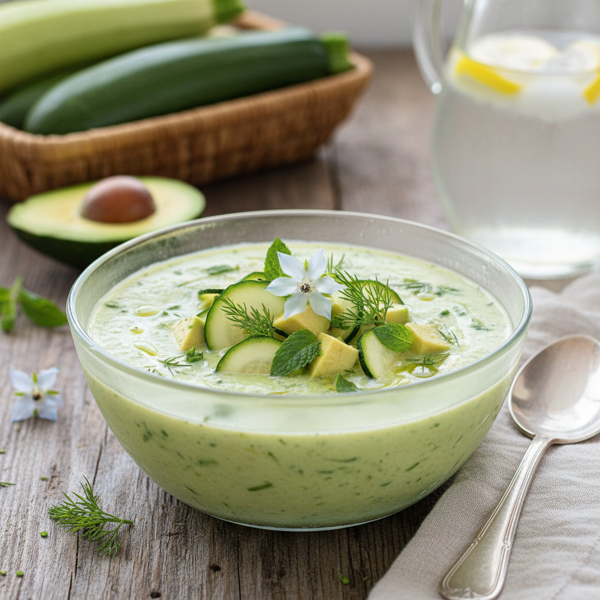 Chilled Avocado & Zucchini Summer Bliss Soup recipe